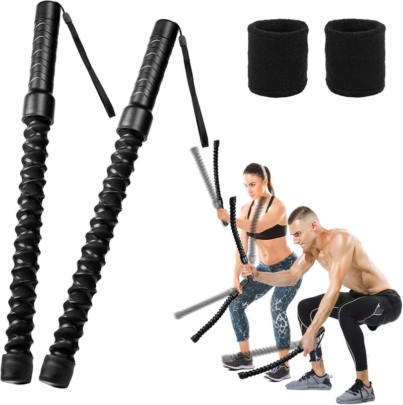 mnmnx Ropeless Battle Ropes for Home Gym, Lightweight Battle Rope for Fitness Beginners, Portable Workout Portable for HIIT and Strength Training, Durable Exercise Ropes for Home Workout - 2PCS - Image 1